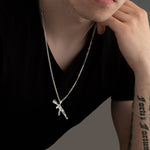 925 Sterling Silver Curb Chain Submachine Gun Necklace