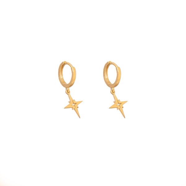 925 Sterling Silver Pole Star Earrings