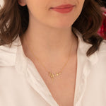 925 Sterling Silver Birth Flower Name Necklace Horizontal