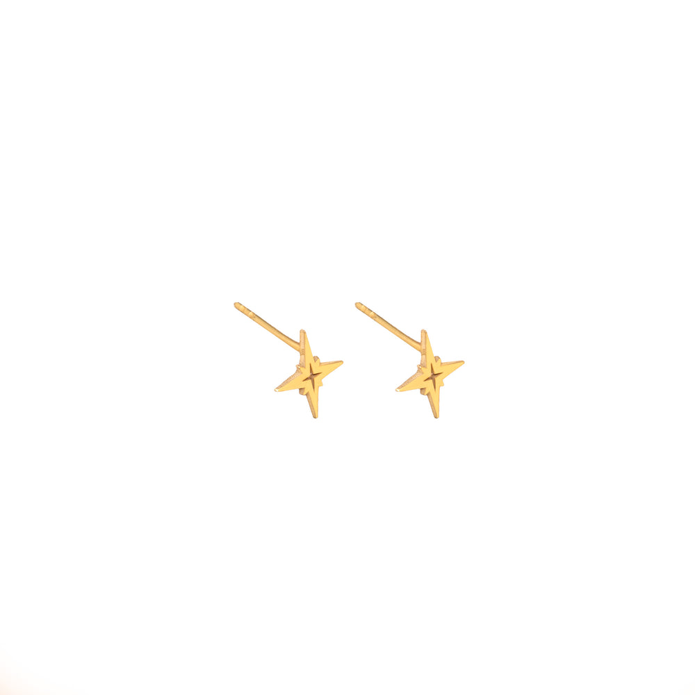 925 Sterling Silver Pole Star Studs