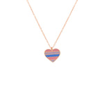 925 Sterling Silver Bisexual Pride Flag Necklace