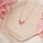 925 Sterling Silver Enamel Butterfly Necklace