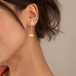 925 Sterling Silver Spider Web And Spider Earrings