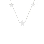 925 Sterling Silver 3 Star Necklace