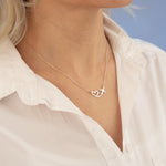 925 Sterling Silver Heart Uçak Necklace