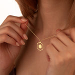 925 Sterling Silver Double Hexagon Pendant