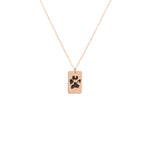 925 Sterling Silver Di̇kdörtgen Plaka Köpek Pati̇si̇