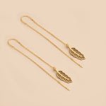 925 Sterling Silver Threader Leaf Earring