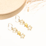 925 Sterling Silver Triple Star Drop Earrings