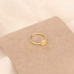 925 Sterling Silver Round Circle Düz Plaka Ring