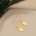 925 Sterling Silver Double Triangle Drop Earrings