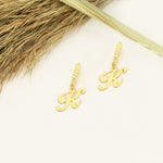 925 Sterling Silver Dangle Initial Earring 95
