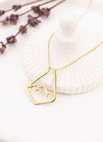 925 Sterling Silver Mountain Ring Holder Necklace