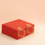 925 Sterling Silver Square Round Hoop Earrings