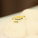 925 Sterling Silver Adjustable Two Name Wrap Ring