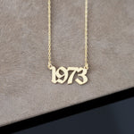 925 Sterling Silver Old English Number Necklace