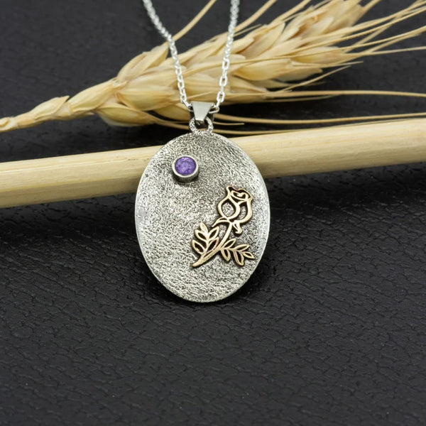 925 Sterling Silver Birth Flower Necklace
