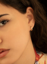 925 Sterling Silver 13Mmköşeli Hoop Earrings