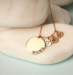 925 Sterling Silver Personalized Initial Disc Necklace