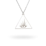925 Sterling Silver Triangle Evil Eye Necklace