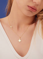 925 Sterling Silver Initial Pole Star Necklace