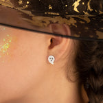 925 Sterling Silver Enamel Ghost Tiny Studs 1