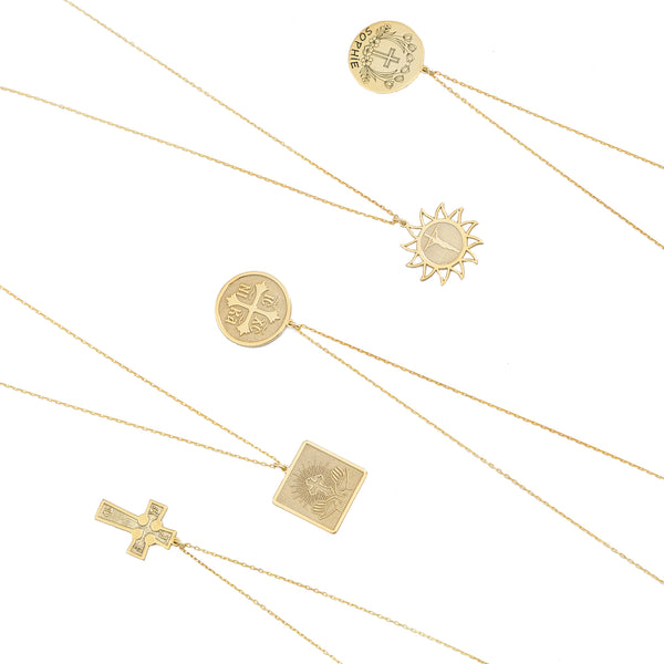 925 Sterling Silver Jesus Cross Sun Necklace