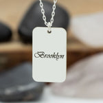 925 Sterling Silver Personalised Name Tag Necklace