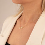 925 Sterling Silver Birthstone Rectangle Necklace