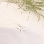 925 Sterling Silver İçi Boş Star Necklace