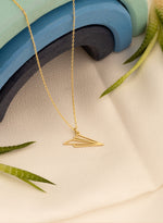 925 Sterling Silver Paper Airplane Necklace