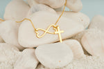 925 Sterling Silver Infinity Cross Y Necklace