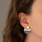 925 Sterling Silver Modern Double Round Earrings
