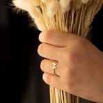 925 Sterling Silver Personalized Gold Box Chain Ring(Zi̇nci̇ri̇ Cs40005)