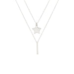 925 Sterling Silver Star And Bar Layet Necklace