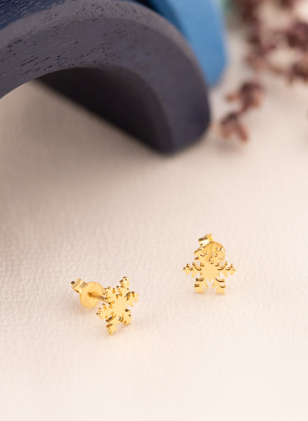 925 Sterling Silver Snowflake Studs Earrings