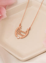 925 Sterling Silver Double Name Crown Necklace
