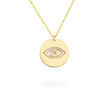 925 Sterling Silver Eye Of Horus Disc Necklace