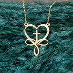 925 Sterling Silver Infinity Heart Cross Necklace