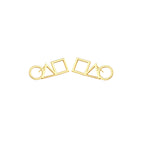 925 Sterling Silver Handmade Circle Triangle Square Studs