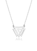 925 Sterling Silver Triple Triangle Necklace