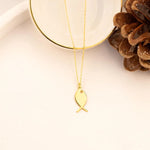 925 Sterling Silver Düz Balık Necklace