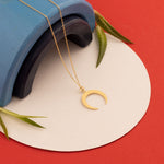 925 Sterling Silver Crescent Moon Necklace