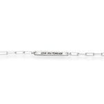 925 Sterling Silver Paperclip Bar Bracelet