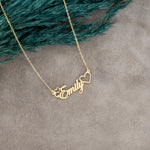 925 Sterling Silver Heart Name Necklace ,