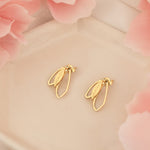925 Sterling Silver Ear Jacket Double Leaf Earrings