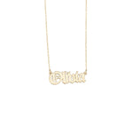 925 Sterling Silver Old English Name Necklace