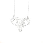 925 Sterling Silver Elephant Origami Necklace