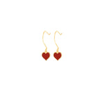 925 Sterling Silver Red Heart Earring 397