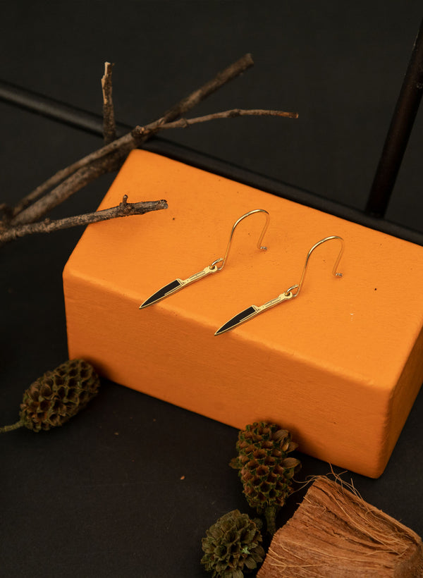 925 Sterling Silver Enamel Knife Dangle & Drop Earrings Earrings